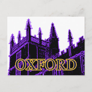 Cartão Postal Oxford Inglaterra 1986 Construindo Espirais Roxo