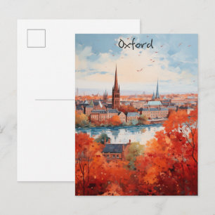 Cartão Postal Oxford Inglaterra Viagem Cidade Pintura Estética