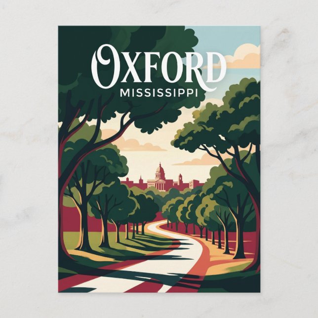 Cartão Postal Oxford Mississippi (Frente)