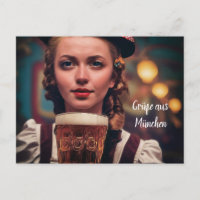 O'Zapft é! Frau im Dirndl mit Bier. München Wiens