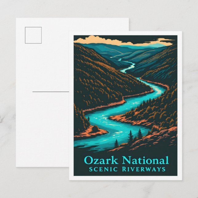Cartão Postal Ozark National Scense Riverways Viagem (Frente/Verso)