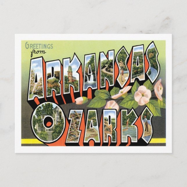 Cartão Postal Ozarks Arkansas Viagem nos EUA (Frente)
