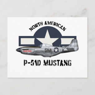 Cartão Postal P-51D Mustang norte-americano