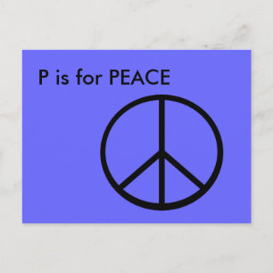 Cartão Postal "P" é de Paz Flashcard de Alfabeto