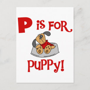 Cartão Postal P é para o camiseta e os presentes do filhote de