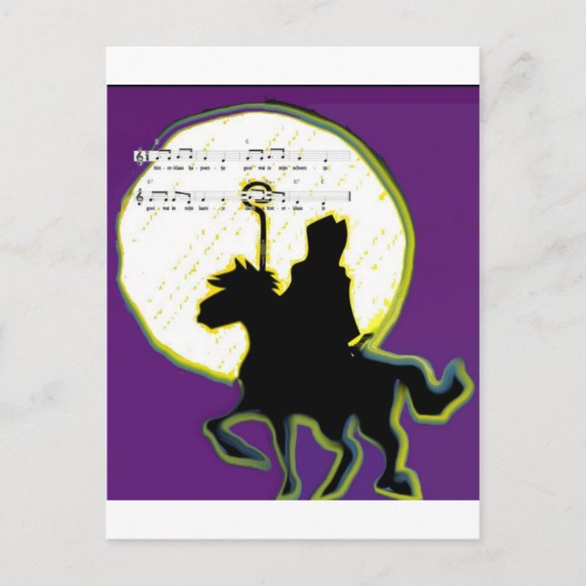 Cartão Postal paard op dos sinterklaas (Frente)