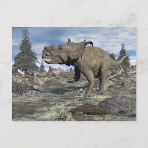 Cartão Postal Pachyrhinosaurus dinosaur walking - 3D render