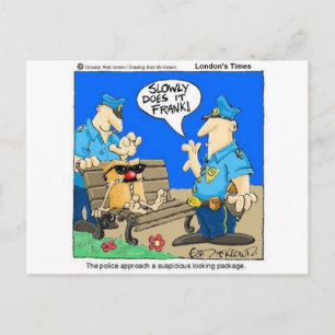 Cartão Postal Pacote Suspeito Cartoon Engraçado Presentes Políci
