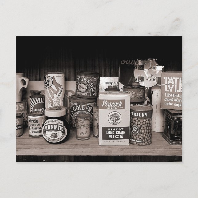 Cartão Postal Pacotes, Caixas e Tins Antigos. (Frente)