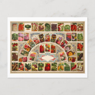 Cartão Postal Pacotes de Semente Vintage