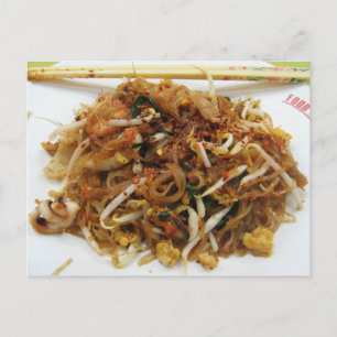 Cartão Postal Pad Thai [ผั ด ไ ท ย] Comida de Rua Ta