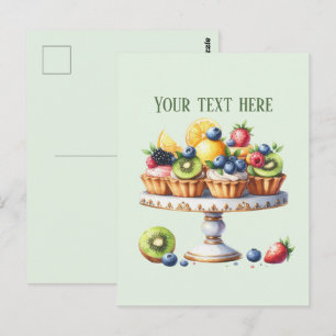 Cartão Postal padaria adicionar mensagem nome da empresa cupcake