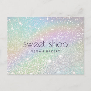 Cartão Postal Padaria de Brilho Holográfico, Doces