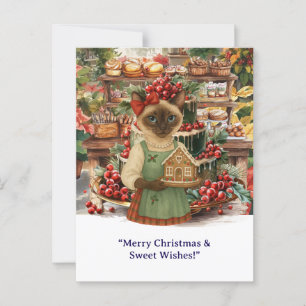 Cartão Postal Padaria de Natal Cat com tema para amantes de Cat