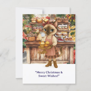 Cartão Postal Padaria de Natal Cat com tema para amantes de Cat
