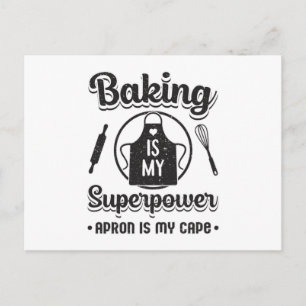 Cartão Postal padaria padeiro superpotente Bake Engraçado Presen