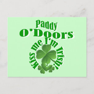 Cartão Postal Paddy O'Doors, nome irlandês engraçado