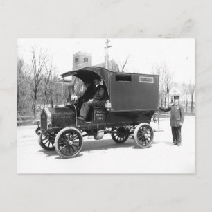 Cartão Postal Paddy Wagon da polícia, 1909. Foto antiga