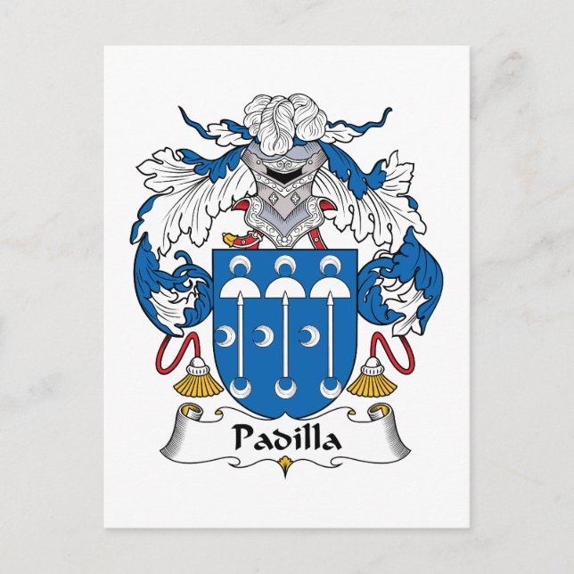 Cartão Postal Padilla Family Crest (Frente)