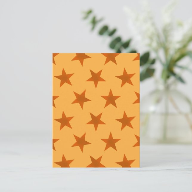 Cartão Postal Padrão 2 de estrelas de ouro (Em pé/Frente)