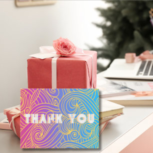 Cartão Postal Padrão Abstrato Curly Desenhado à Mão