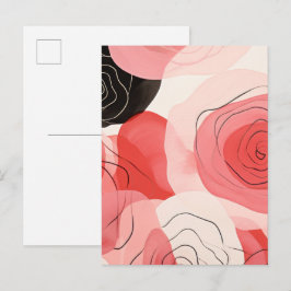Cartão Postal Padrão abstrato de rosas