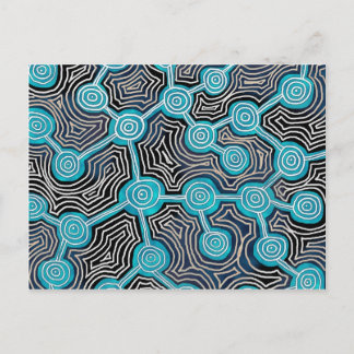 Cartão Postal Padrão Abstrato Estilo Aborígene Linhas da Vida