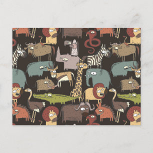Cartão Postal Padrão Africano de Animais