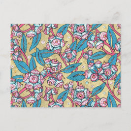 Cartão Postal Padrão Botânico da Planta Australiana Eucalyptus S