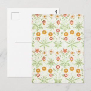 Cartão Postal Padrão Botânico Vintage Daisy de William Morris