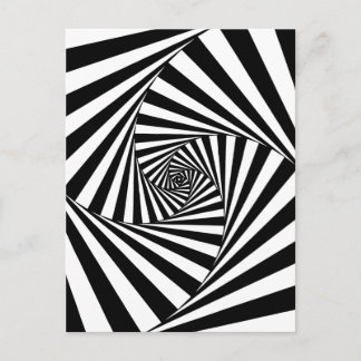 Cartão Postal Padrão branco e preto hipnótico