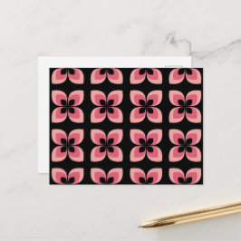 Cartão Postal Padrão Brilhante De Flor Rosa Tonelada
