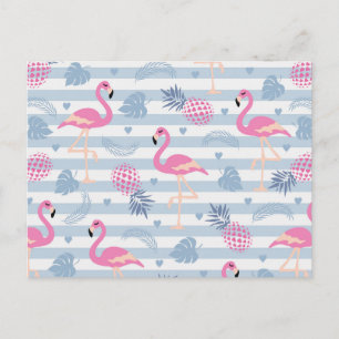 Cartão Postal Padrão Caprichoso de Flamingo & Abacaxi