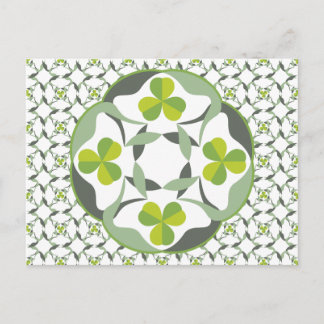 Cartão Postal Padrão Celta Inspirado em Shamrock no Dia de São P