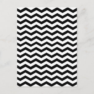 Cartão Postal Padrão Chevron Preto E Branco