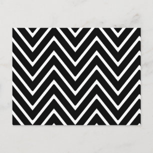 Cartão Postal Padrão Chevron preto e branco 2