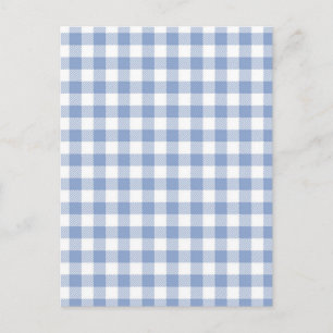 Cartão Postal Padrão clássico Gingham azul verificado