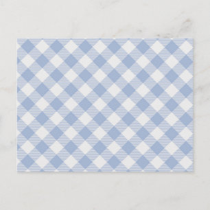 Cartão Postal Padrão clássico Gingham azul verificado
