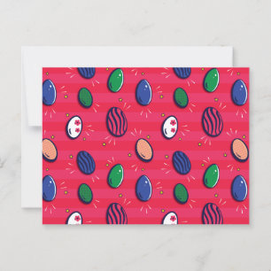 Cartão Postal Padrão Colorido de Ovos de Páscoa Pop