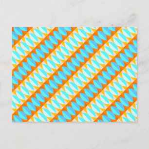 Cartão Postal Padrão Colorido Turquesa Azul Laranja Amarelo