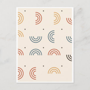 Cartão Postal Padrão contínuo de Arcos Arco-íris Boho