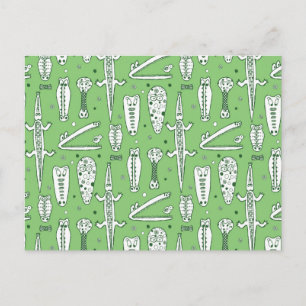 Cartão Postal Padrão Crocodilo de Desenho 2