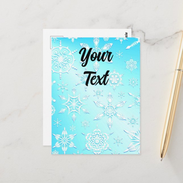 Cartão Postal Padrão Crystal Snowflakes (Frente/Verso In Situ)