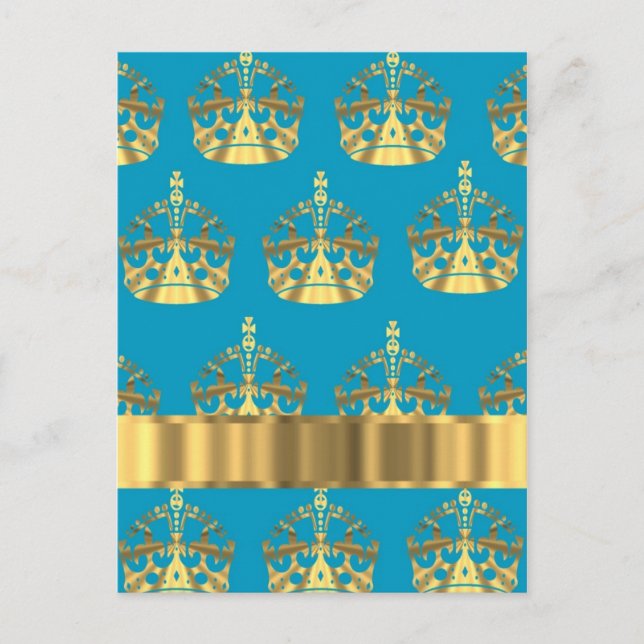 Cartão Postal Padrão da copa aqua e dourada (Frente)