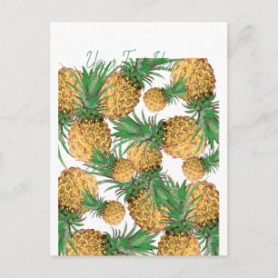 Cartão Postal Padrão de Abacaxi Tropical Delicioso