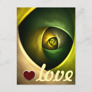 Cartão Postal Padrão de Abstrato de Arte Floral Moderna Verde #2