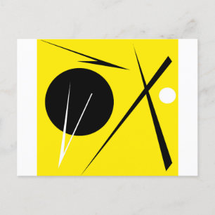 Cartão Postal Padrão de Abstrato de arte minimalista amarelo pre