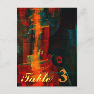 Cartão Postal Padrão de Abstrato de Arte Moderno Vermelho Azul-L