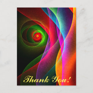 Cartão Postal Padrão de Abstrato de Arte Vermelho Verde Laranja 