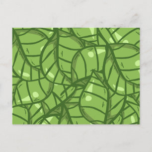 Cartão Postal Padrão De Abstrato De Planta Folha Botânica
